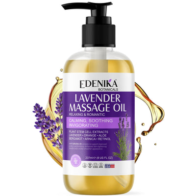 Lavender Massage Oil for Skin, Aromatherapy & Romantic Oil for Date Night