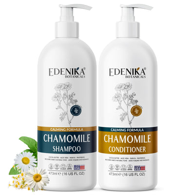 Chamomile Oil Shampoo & Conditioner Set for Hair Lightening & Scalp Relief