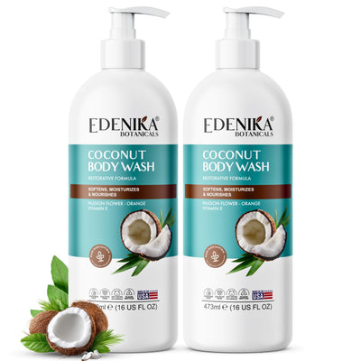 Coconut Body Wash 2-Pack, Cleans, Softens & Nourishes Dry Skin