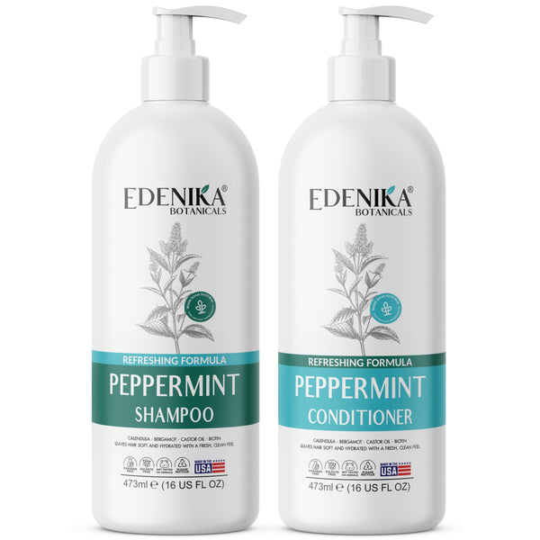 Peppermint Shampoo and Conditioner Set, Refreshing Formula - 16oz Each