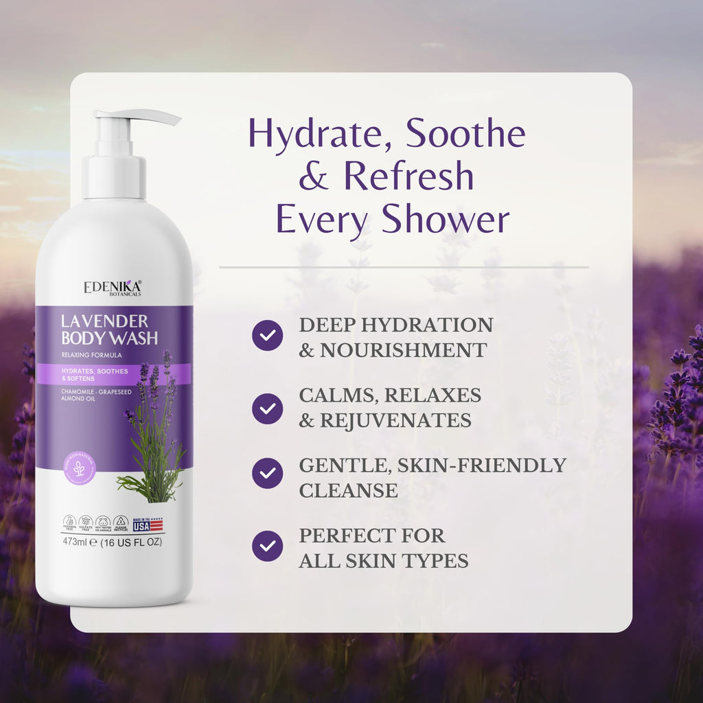 Lavender Body Wash 2-Pack with Vitamin E, Cleanses, Relaxes & Moisturizes — image 2