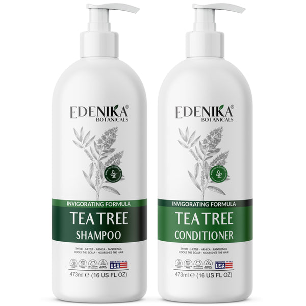 Tea Tree Shampoo and Conditioner Set, Invigorating Formula - 16oz Each