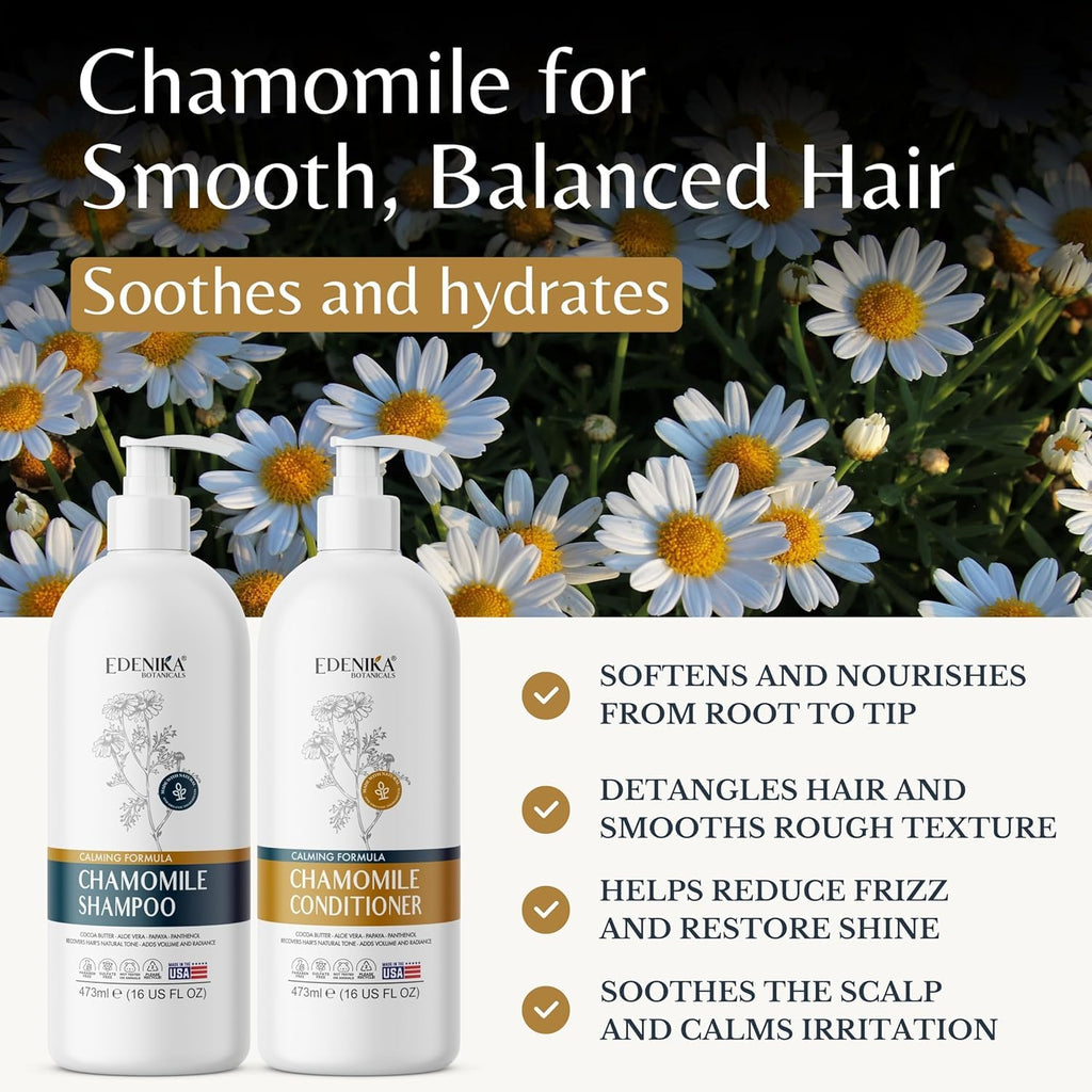 Chamomile Oil Shampoo & Conditioner Set for Hair Lightening & Scalp Relief — image 2