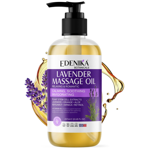 Lavender Massage Oil for Skin, Aromatherapy & Romantic Oil for Date Night