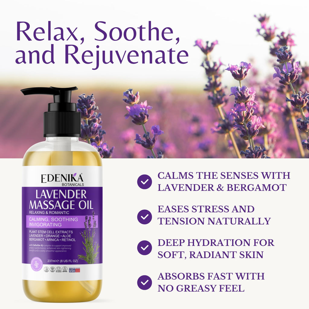 Lavender Massage Oil for Skin, Aromatherapy & Romantic Oil for Date Night — image 2
