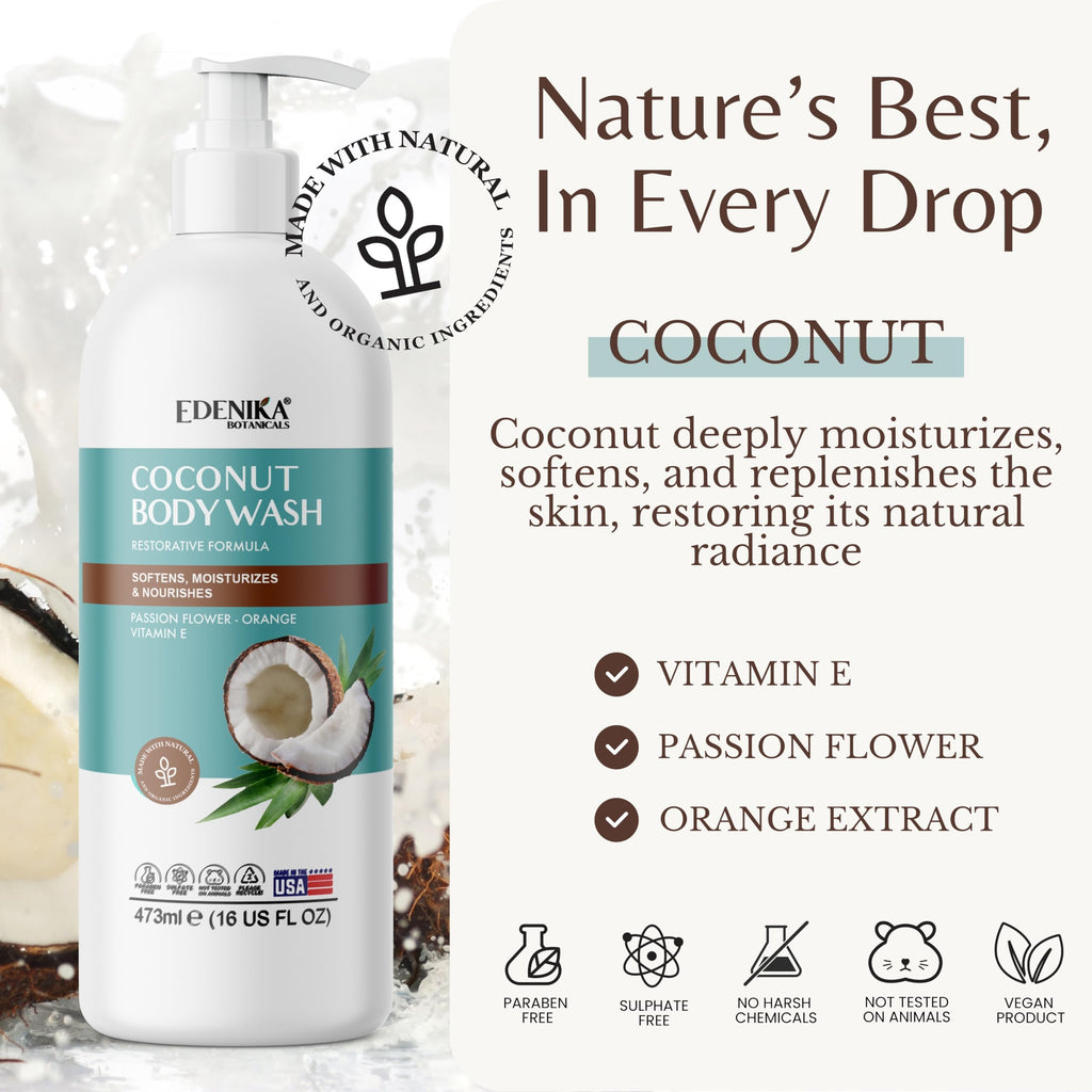 Coconut Body Wash 2-Pack, Cleans, Softens & Nourishes Dry Skin — image 4