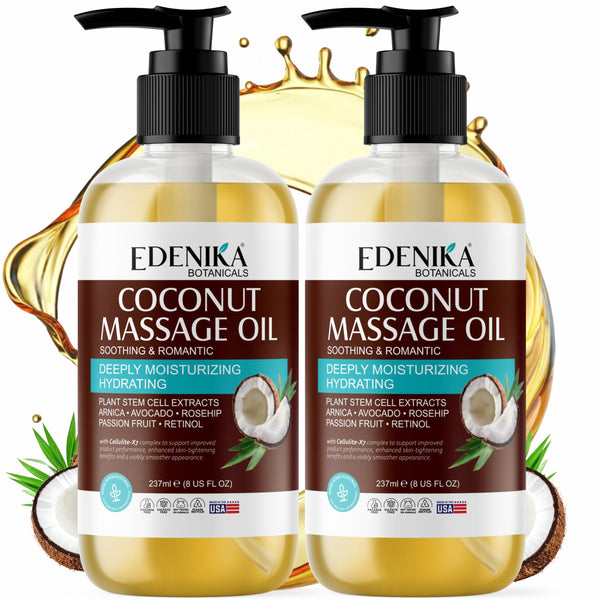 Tropical Coconut Massage Oil for Massage Therapy, Soothing Massage Oil — 2-Pack