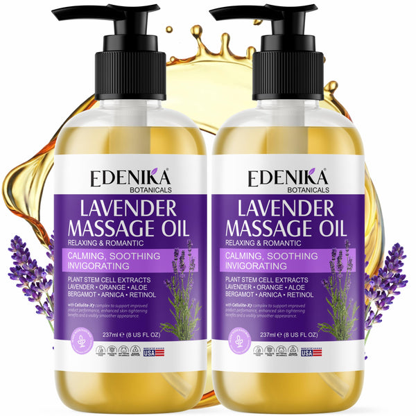 Lavender Massage Oil for Skin, Aromatherapy & Romantic Oil for Date Night — 2-Pack