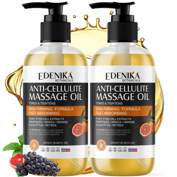 Firming Anti Cellulite Massage Oil with Grapeseed Oil, Caffeine & Retinol — 2-Pack