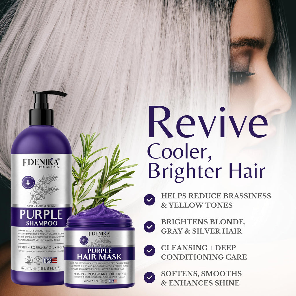 Rosemary Purple Shampoo & Purple Hair Mask Conditioner Set, Sulfate-Free — image 2