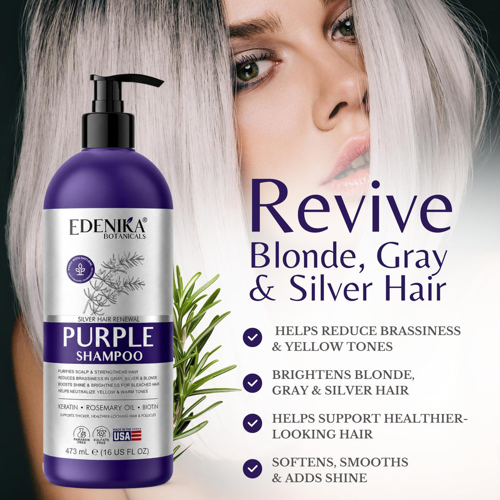 Rosemary Purple Shampoo for Blonde, Gray & Silver Hair, Brightening Toning — image 2