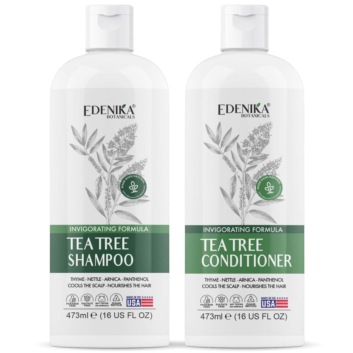 Tea Tree Shampoo and Conditioner Set, Invigorating Formula - 16oz Each ...